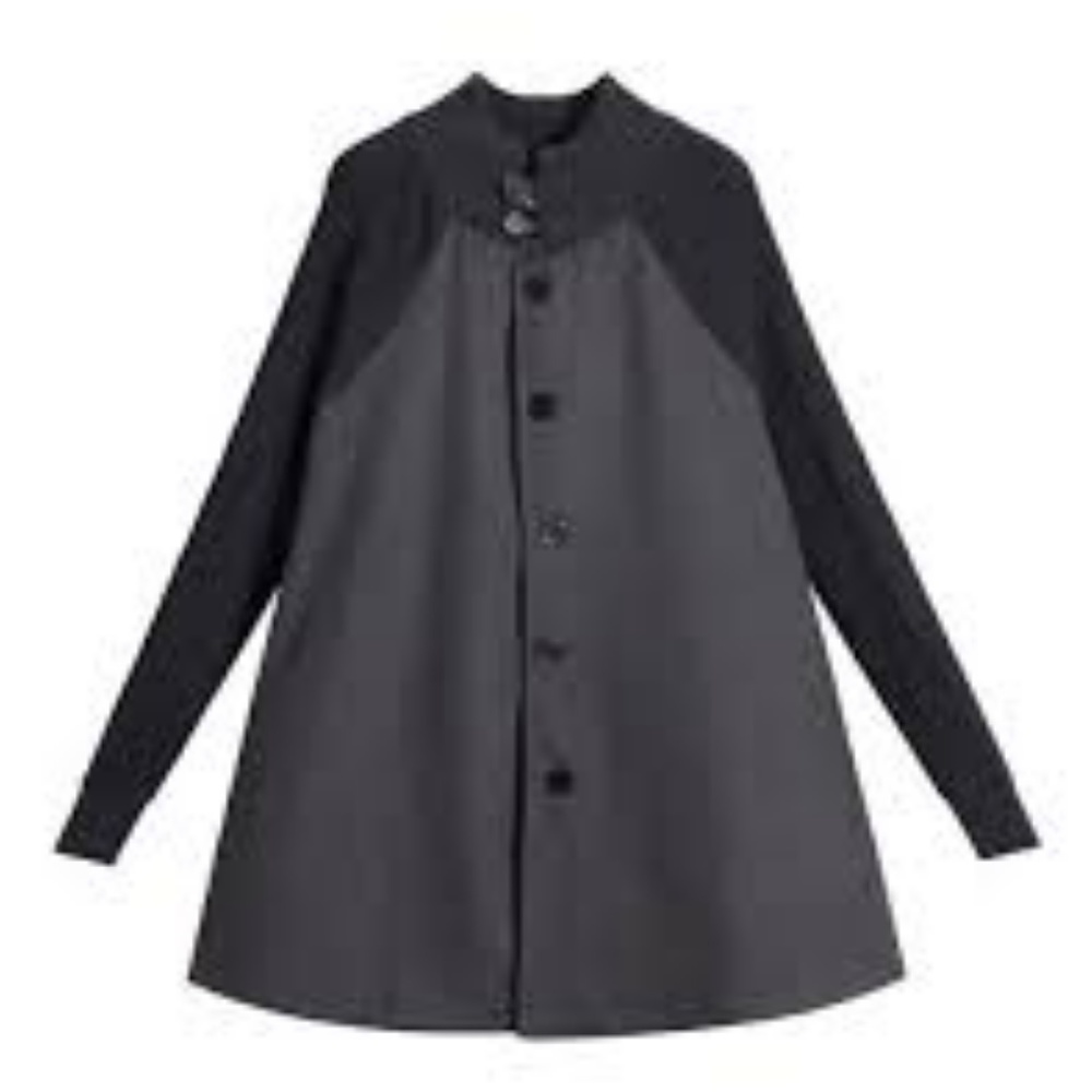 Grey highneck pea coat